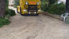 Scania R520 V8 Petit visite café avec mon copain Anthony des transports Socalp