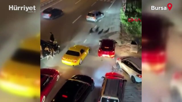 İki farklı düğün konvoyu yolu kapattı: Havaya ateş açıp, çiftetelli oynadılar