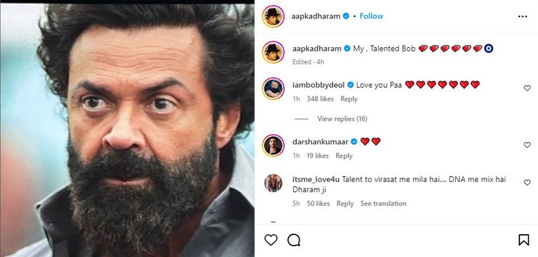 Bobby Deol को Animal Film के लिए मिली पापा Dharmendra और बहन Esha Deol से तारीफ! FilmiBeat