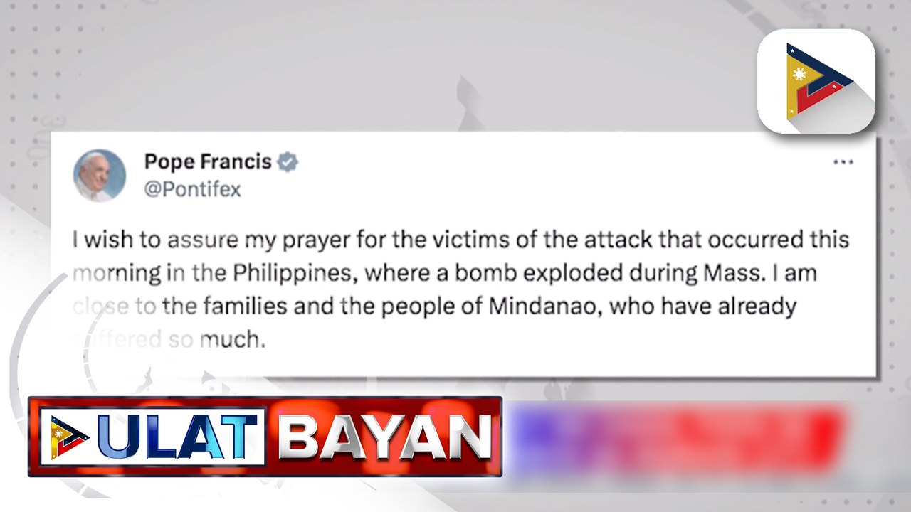 Pope Francis, nag-alay ng panalangin para sa mga biktima ng pagsabog sa Marawi City