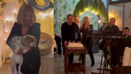 Düzce'de köpeğinin 6. yaş gününü partiyle kutladı