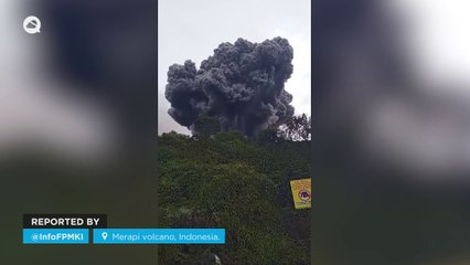 Merapi volcano eruption in Indonesia.