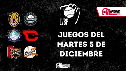 LVBP: Juegos del martes, 5 de diciembre.