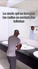 Le crado qui se lave pas les mains aux toilettes