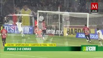 Pumas golea 3-0 a Chivas y está en semifinales de la Liga MX