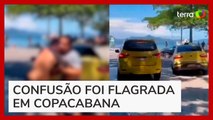 Taxistas trocam socos em frente a cabine da Polícia Militar após discussão de trânsito no RJ