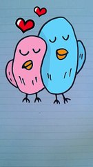 HOW TO DRAW CUTE LOVE BIRDS #stepbystep #DrawCutethings #drawing #art #howtodraw #easydrawings