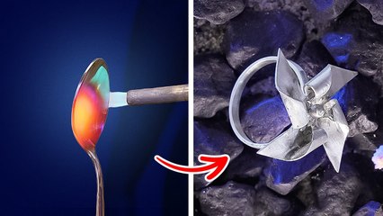 Handmade Jewelry Ideas. Windmill Ring, Epoxy Crystal Ring