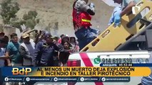 Arequipa: incendio en taller de pirotécnicos deja un muerto y cuatro heridos