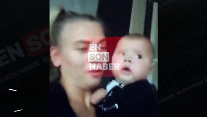 Annesini öpücüklere boğan bebek