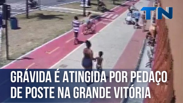 Grávida é atingida por pedaço de poste na Grande Vitória
