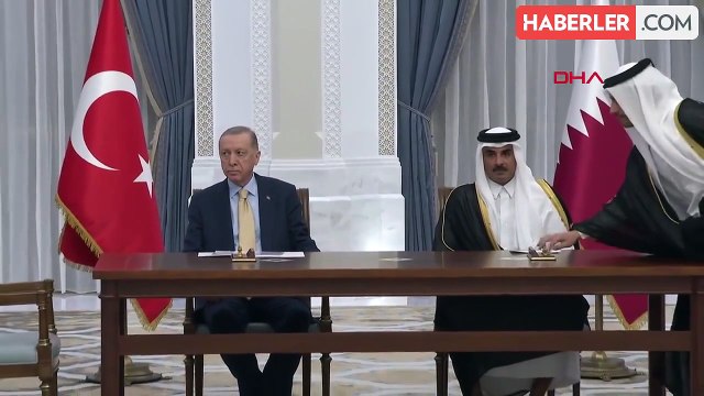 Cumhurbaşkanı Erdoğan, Katar Emiri Şeyh Temim ile bir araya geldi