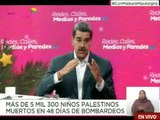 Pdte. Nicolás Maduro repudia bombardeo contra los niños y niñas de Palestina durante 48 días