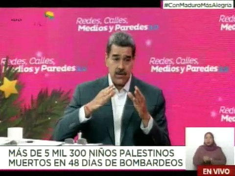 Pdte. Nicolás Maduro repudia bombardeo contra los niños y niñas de Palestina durante 48 días