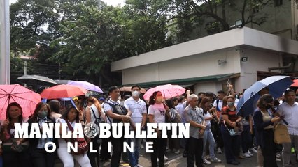 Bar examinees wait for the results outside Supreme Court