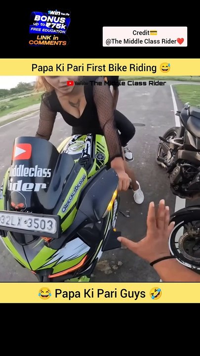 Papa_Ki_Pari_Ki_First_Bike_Riding__#shorts_#bikerrider_#papakipari_#cutegirlrection__#vlog_#viral(1080p60)