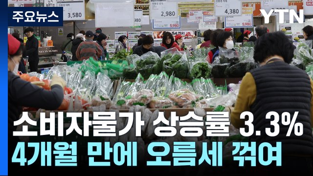 11월 물가 3.3%, 넉달 만에 꺾여...농산물 13.6↑ / YTN