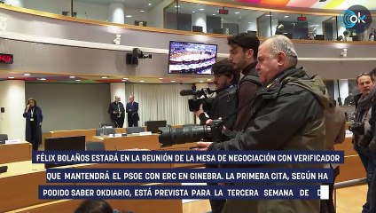 Bolaños se reunirá con ERC en Ginebra con la presencia de un verificador la semana del 18D