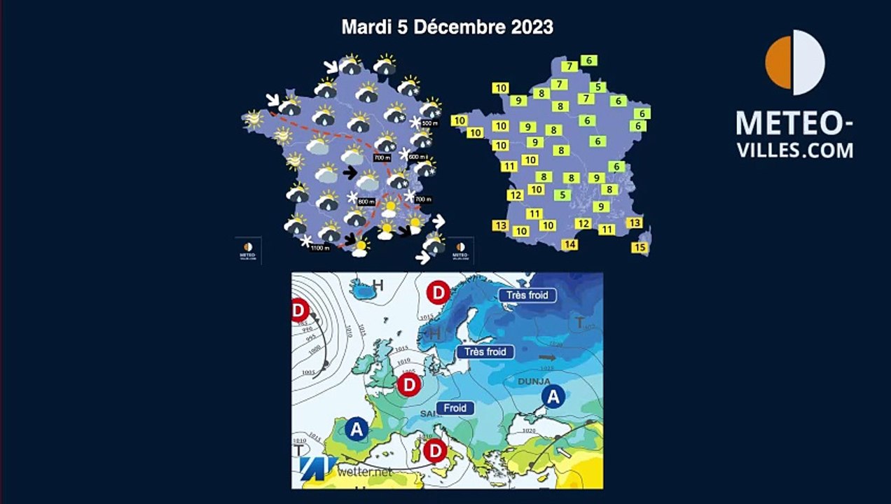 prévisions météovilles du mardi 5 décembre 2023 Vidéo Dailymotion