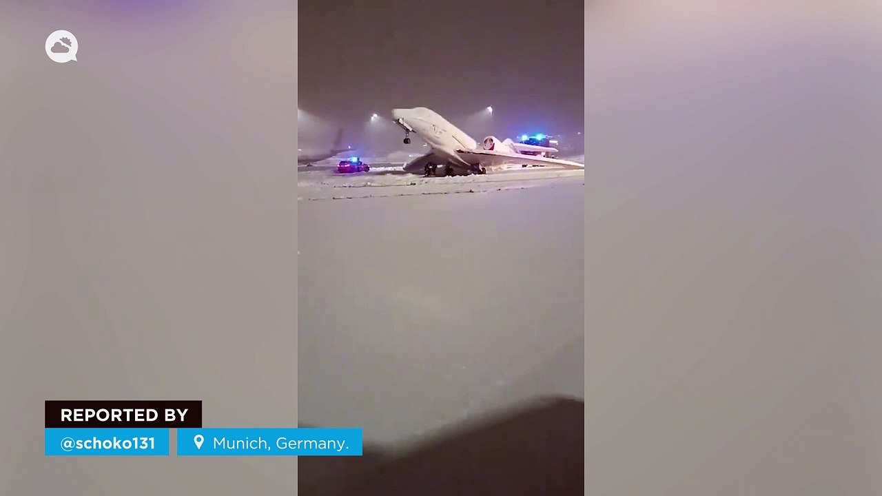 Heavy snowfall in Munich, Germany.