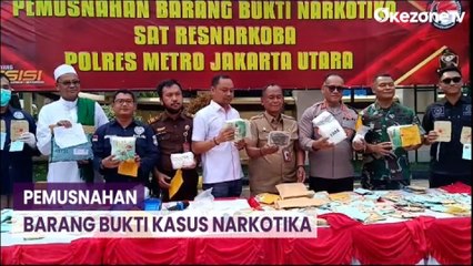 Polres Metro Jakarta Utara Musnahkan Barang Bukti Kasus Narkotika