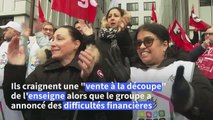 Les cadres de Casino manifestent devant le siège social à Vitry