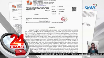 Trademark registration ng TAPE Inc. sa "Eat Bulaga" at "EB," kinansela ng IPOPHIL | 24 Oras