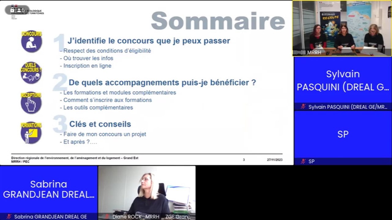 DREAL Grand Est - Webinaire En route vers les concours 2024