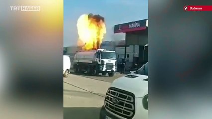 Batman'da akaryakıt tankeri böyle patladı