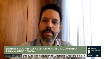 TRABALHADORES DE APLICATIVOS; 35,7% CONTRIBUI PARA A PREVIDÊNCIA
