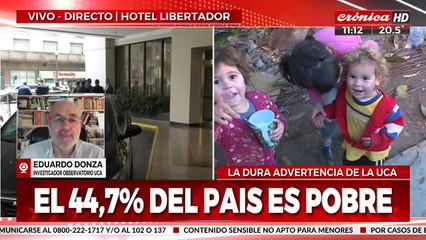 Según la UCA el 44,7% de los habitantes del país es pobre