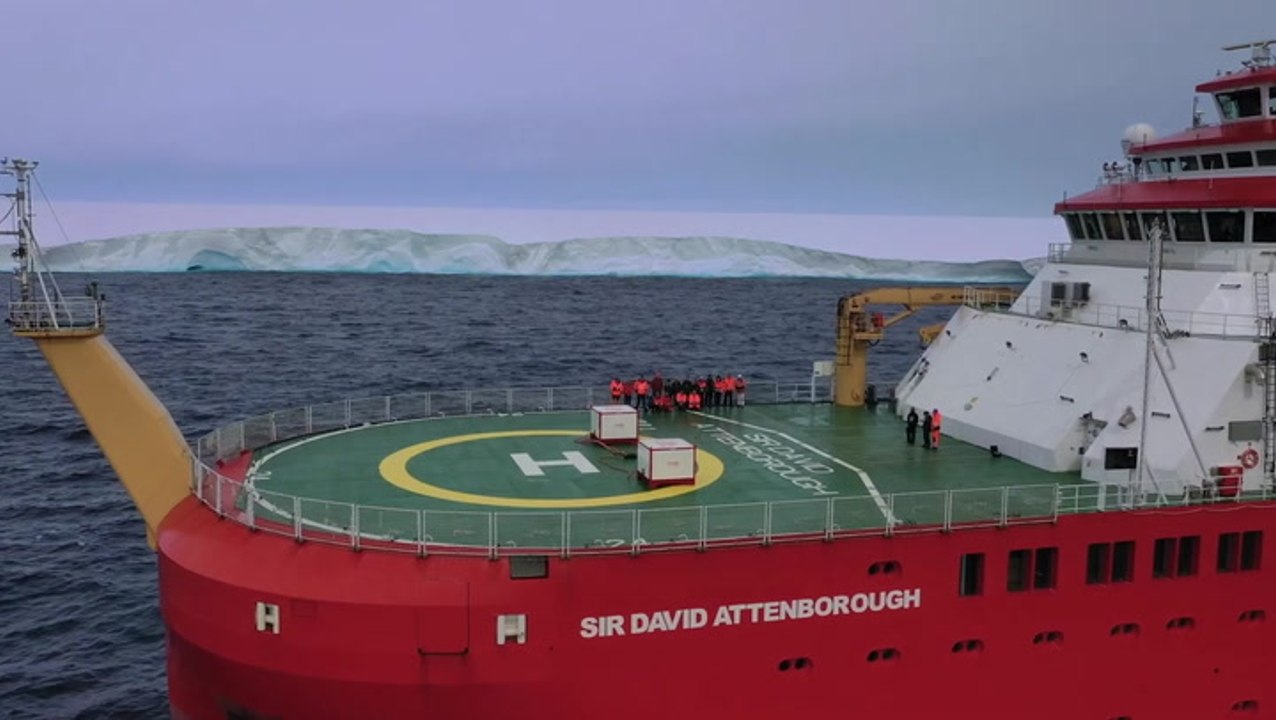 David Attenborough research ship’s ‘incredibly lucky’ encounter with world’s largest iceberg as it drifts out of Antarctica