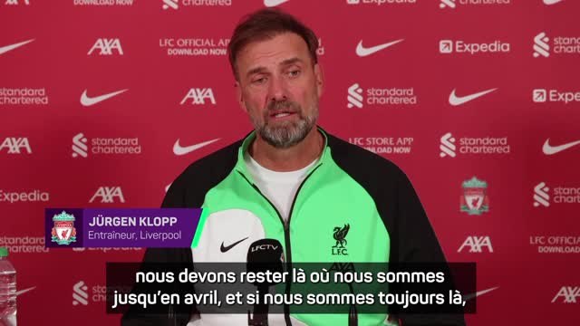 Liverpool - Klopp : Je n'ai aucune idée de la place que nous aurons en avril