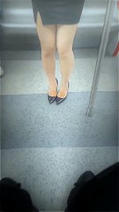 beautiful woman on the train