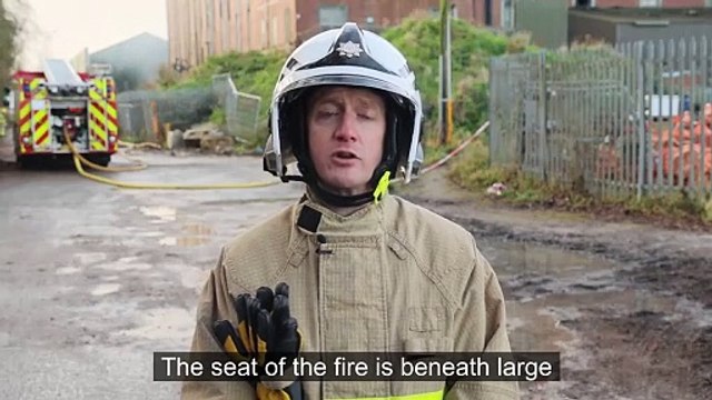 Area manager Matt Hamer delivers critical update on intensive firefighting efforts at former supaskips site in lancaster, battling 13,000 tonnes of commercial waste blaze