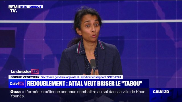 Niveau à l'école: Si vous faites redoubler un élève dans une classe de 30 élèves, est-ce que le redoublement lui sera favorable? , s'interroge Sophie Vénétitay, secrétaire générale adjointe SNES-FSU