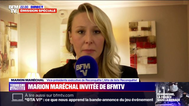 Marion Maréchal (vice-présidente exécutive de Reconquête !) souhaite changer le droit pour permettre la détention administrative des fichés S