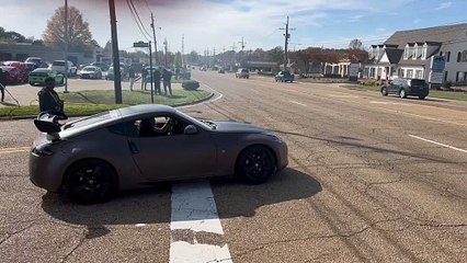 Mustang Drifts Into Honda