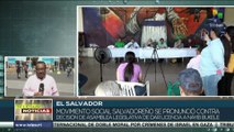 Movimientos sociales salvadoreños se pronunciaron contra la decisión de la Asamblea Legislativa