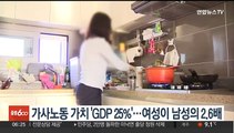 가사노동 가치 'GDP 25%'…여성이 남성의 2.6배