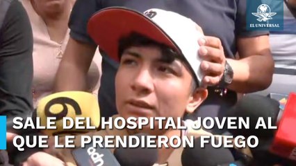 Dan de alta a Cristian, joven al que le prendieron fuego en escuela de Texcoco