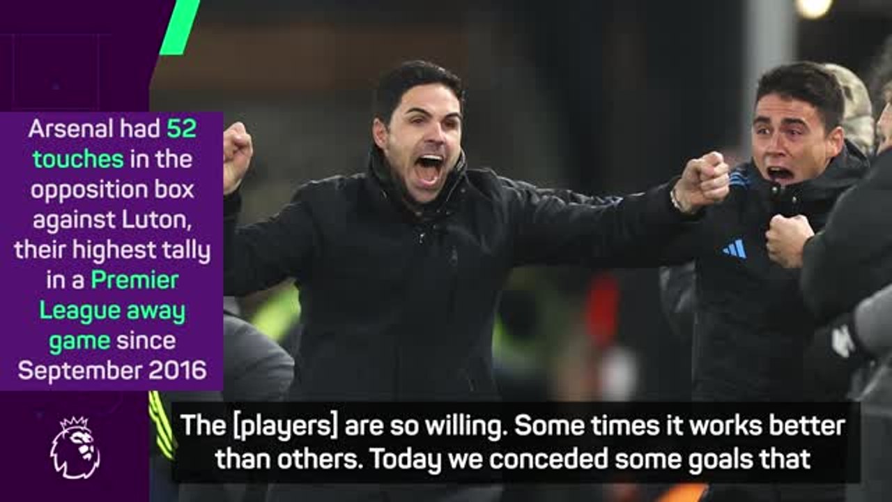 Arteta savours emotion of Arsenal's last gasp win at Luton