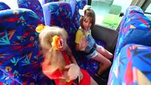 Diana and Roma teach School bus rules with friends