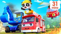 Monster Truck Resuce Team _ Fire Truck, Excavator _ Car Cartoon _ Kids Songs _ BabyBus