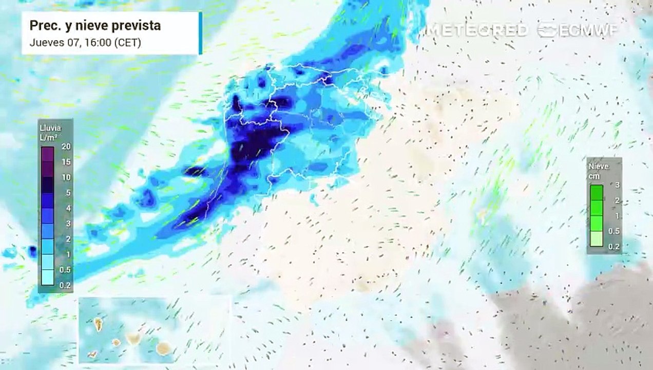 Llegada de frente frío con precipitaciones en los próximos días, que afectará la mayor parte del territorio