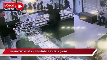 Download Video: Kuyumcudan silah tehdidiyle bilezik çalan maskeli gaspçı yakalandı