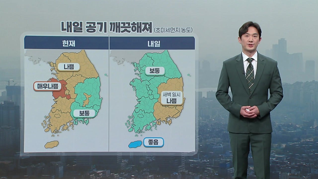 [날씨] 내일 공기 깨끗해져...당분간 온화한 날씨 / YTN