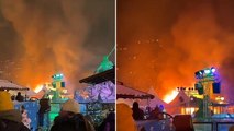Massive fire rips through Berlin Christmas market as tourists flee