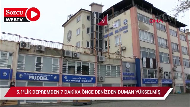 5.1lik depremden 7 dakika önce denizden duman yükselmiş