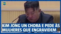 Kim Jong Un chora em evento e pede que mulheres engravidem